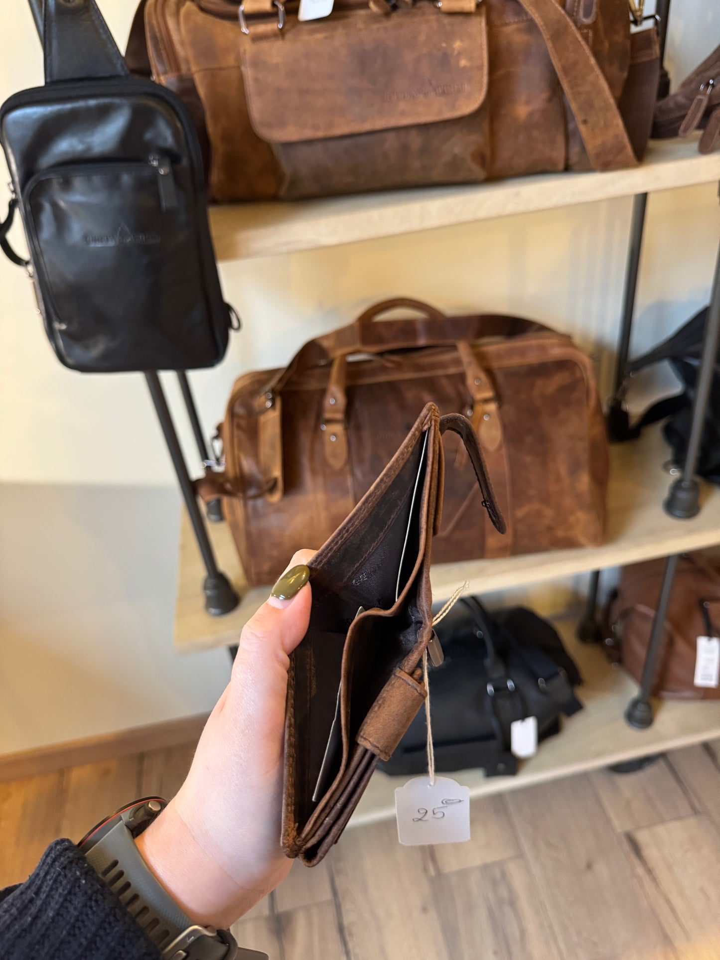 Petit portefeuille en cuir vintage GREEN WOOD