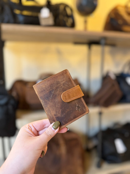 Petit portefeuille en cuir vintage GREEN WOOD