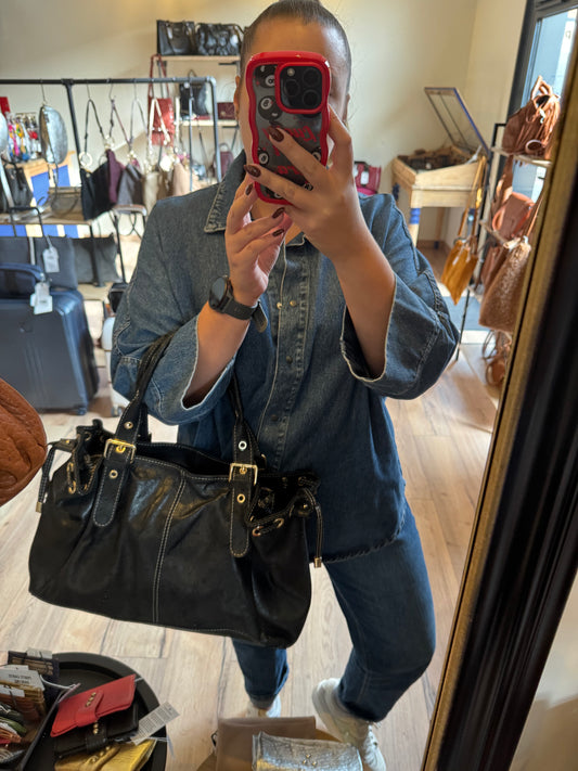 Sac Carla en cuir coloris noir