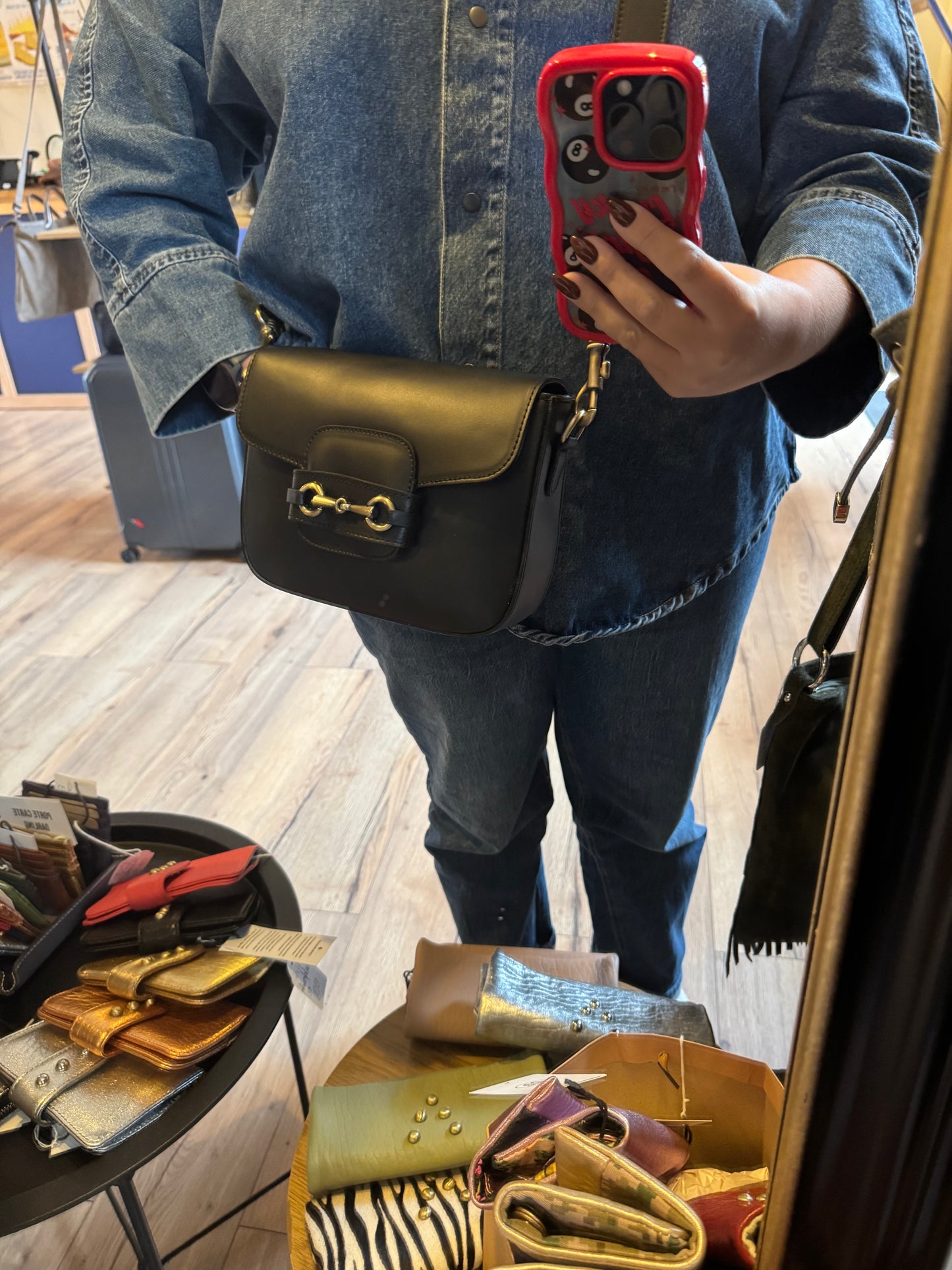 Sac Aurore en cuir noir