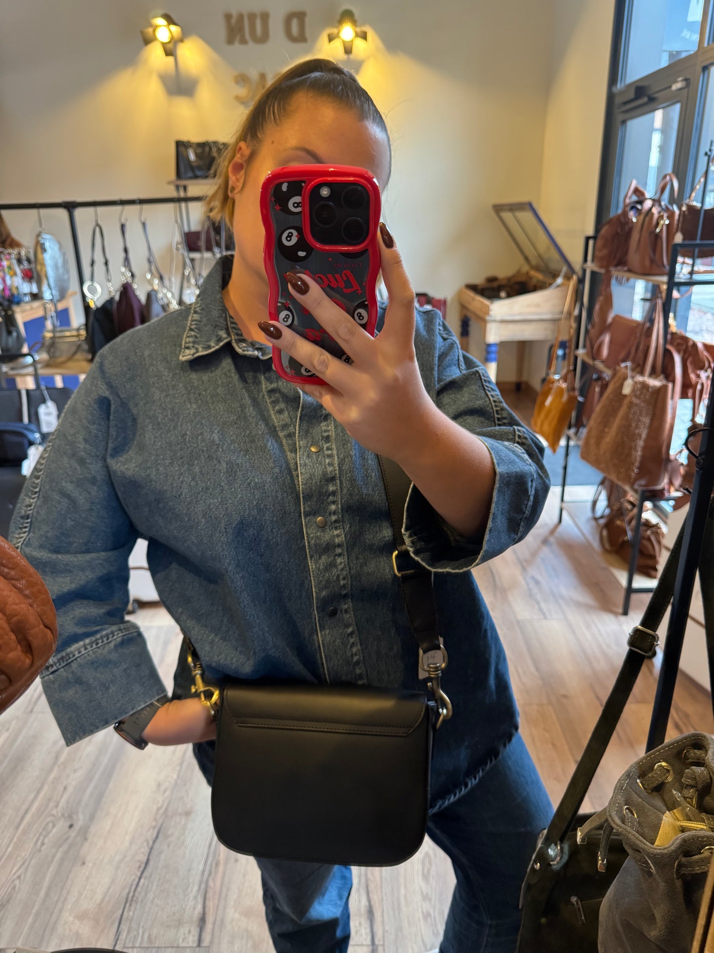 Sac Aurore en cuir noir