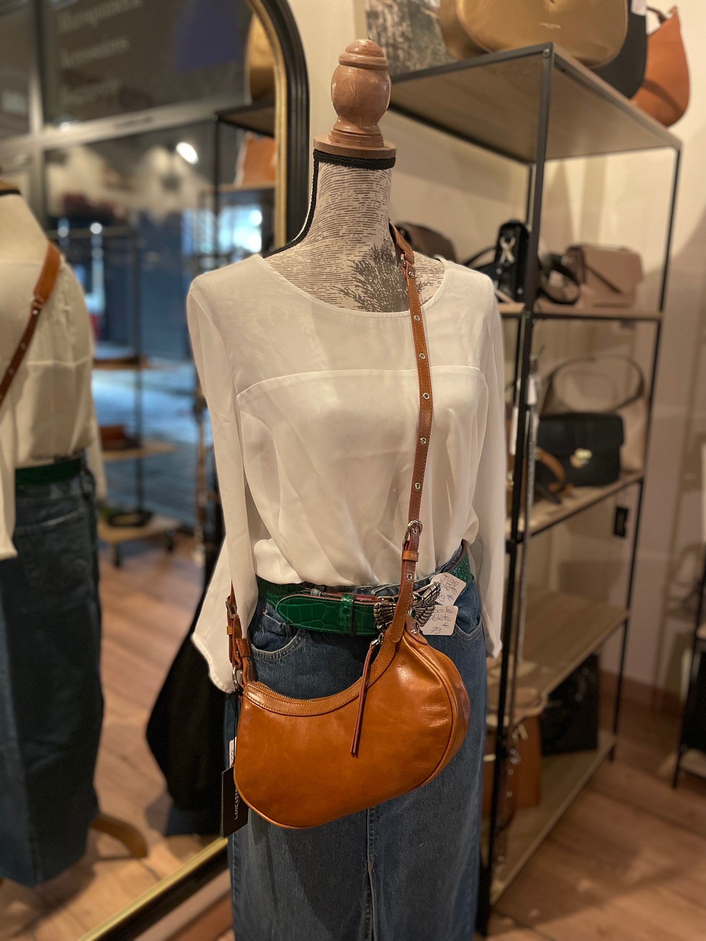 Petit Sac Demi Lune - Rétro & Glam Camel - LANCASTER