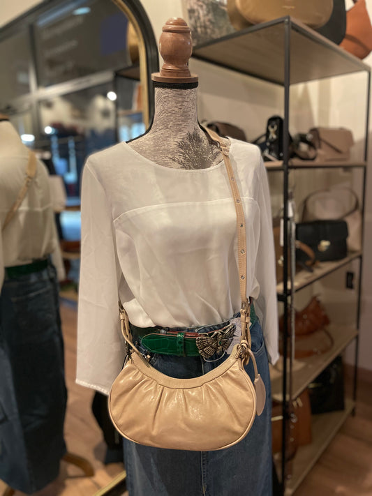 Sac Demi Lune - Rétro & Glam beige -LANCASTER -