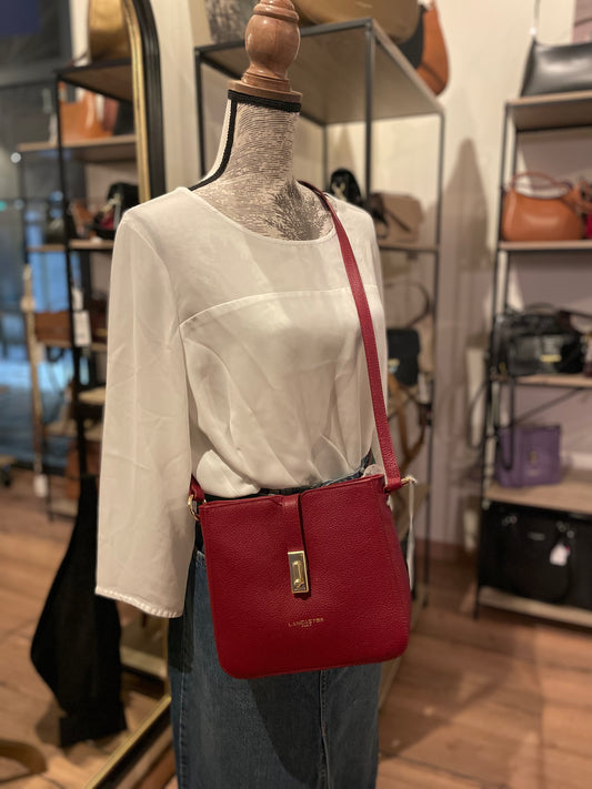Sac Trotteur Milano en cuir rouge Carmin - LANCASTER