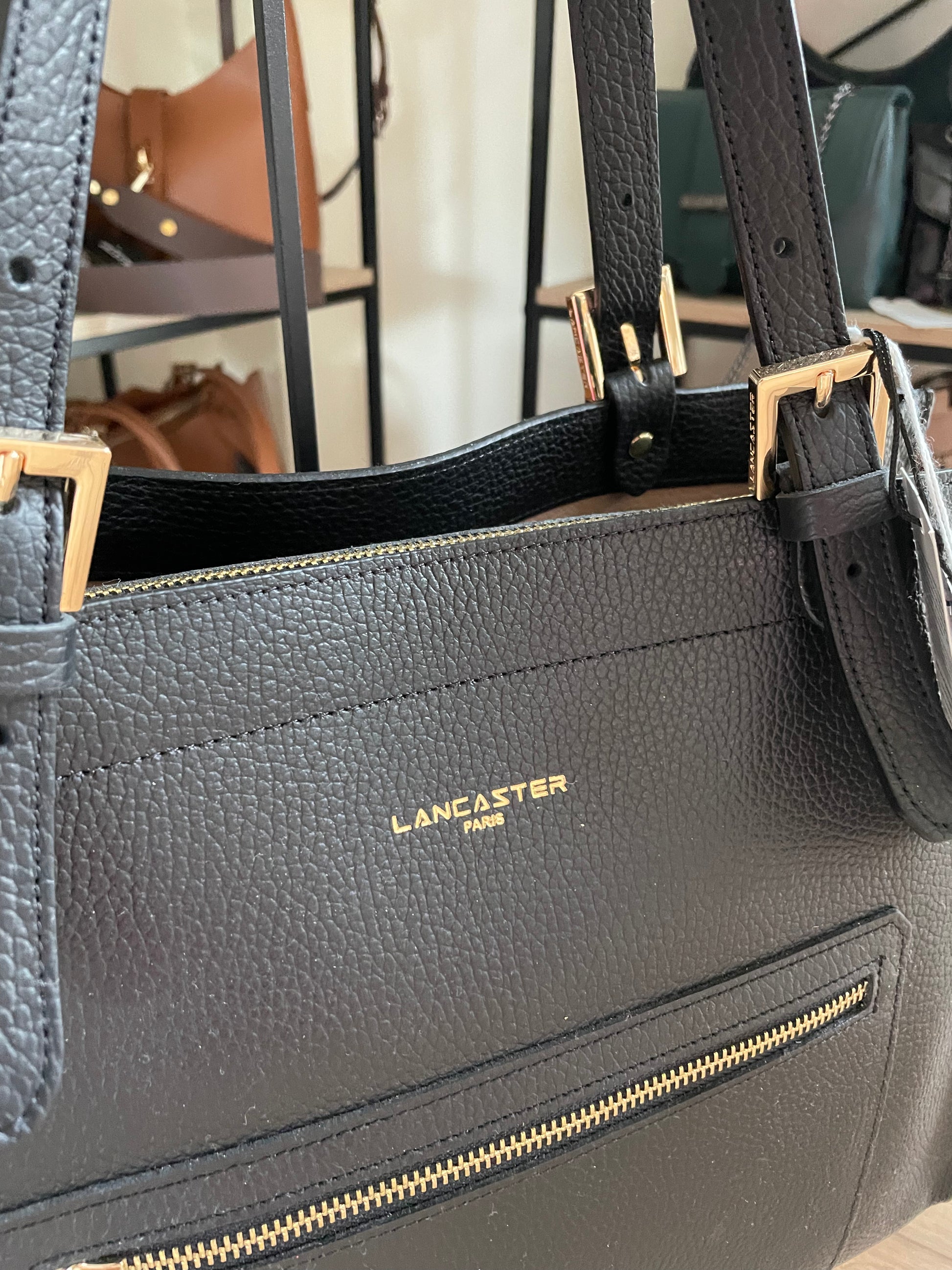 Grand Sac Cabas Noir Lancaster Foulonne Double Sac Cabas Noir