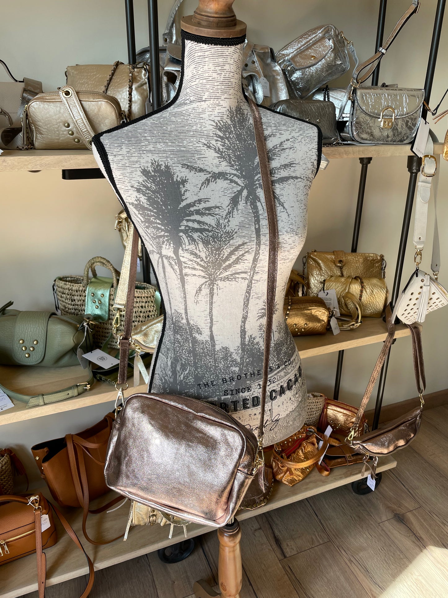 Sac cuir irisé coloris Bronze - Noémie