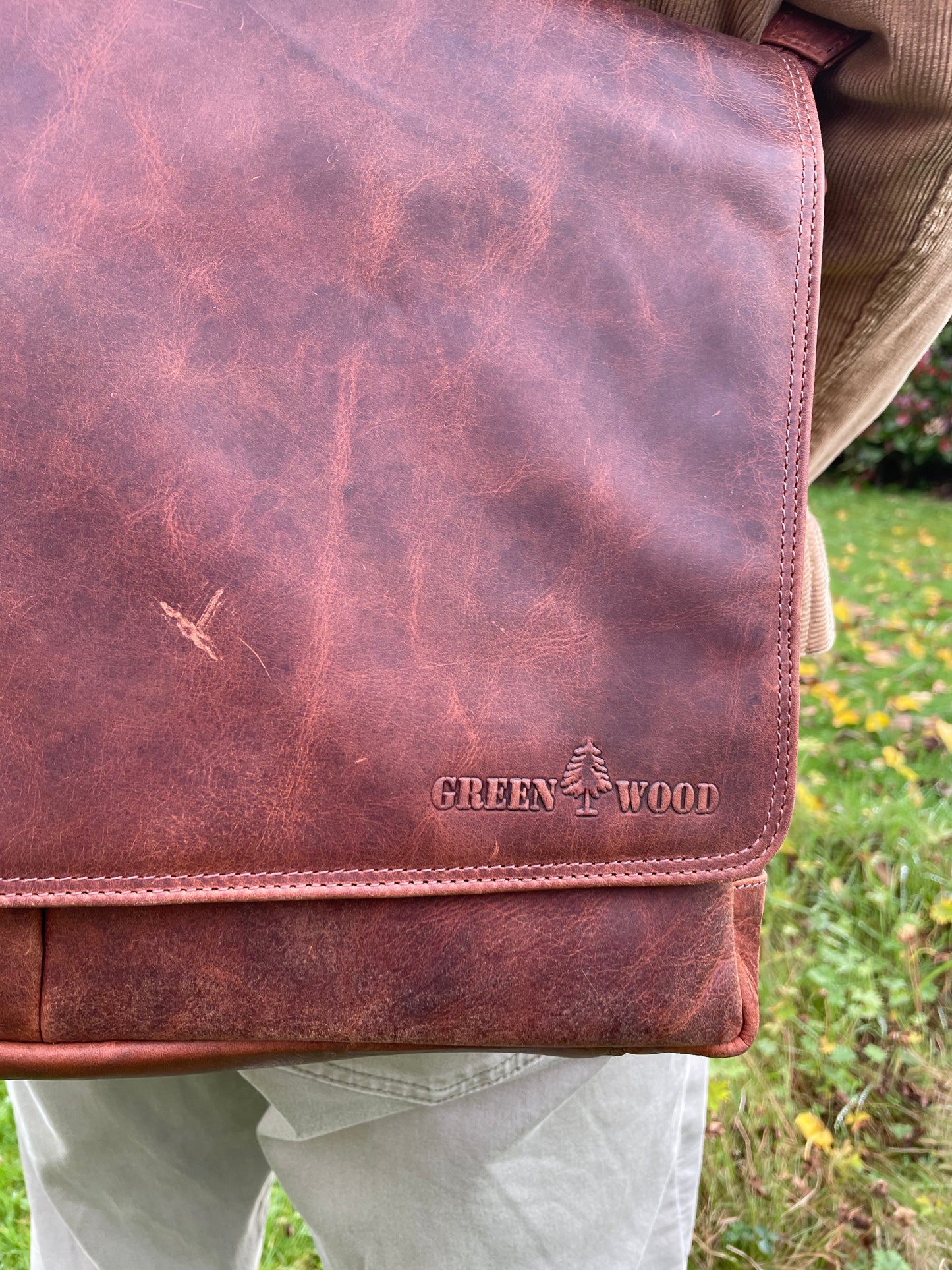 Grand sac bandoulière en cuir vintage pour ordi 15,6’´ - Greenwood