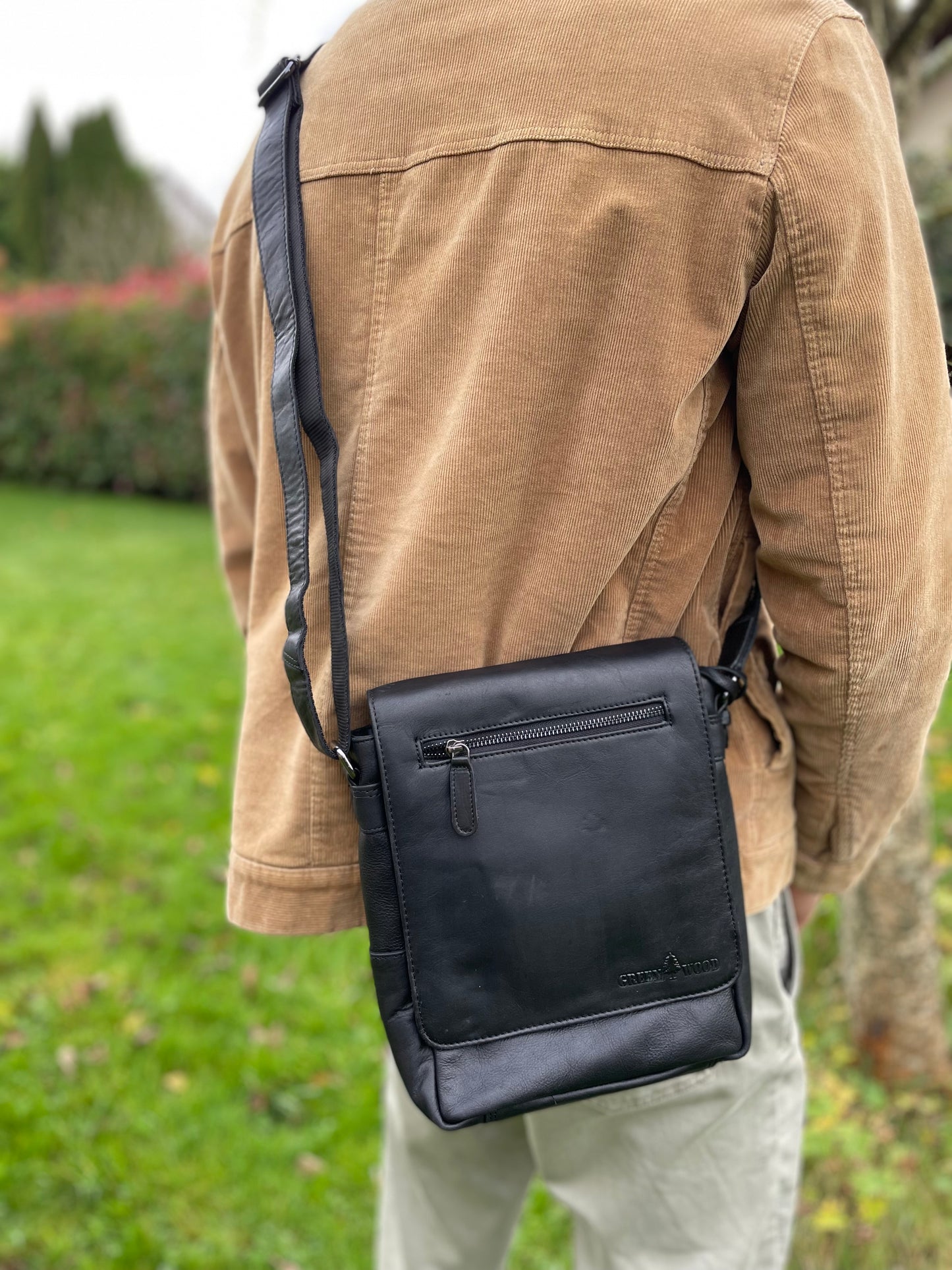 Sac bandoulière en cuir noir Nico - Greenwood