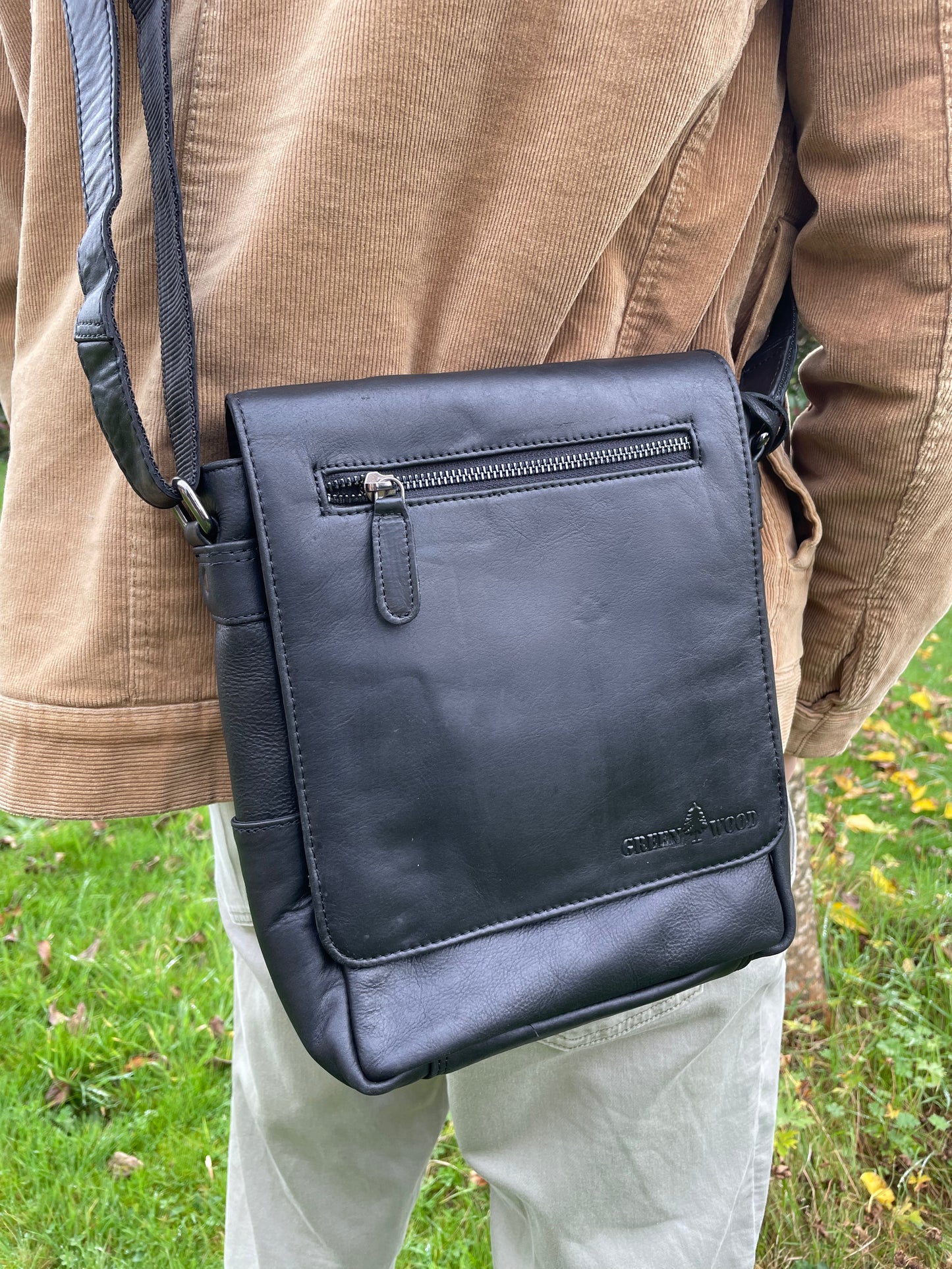 Sac bandoulière en cuir noir Nico - Greenwood