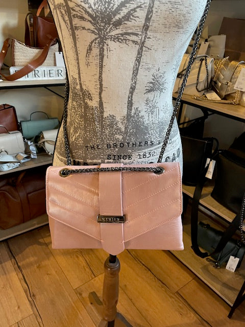 Sac bandoulière en cuir JANA AMOUR rose poudrée - ETRIER