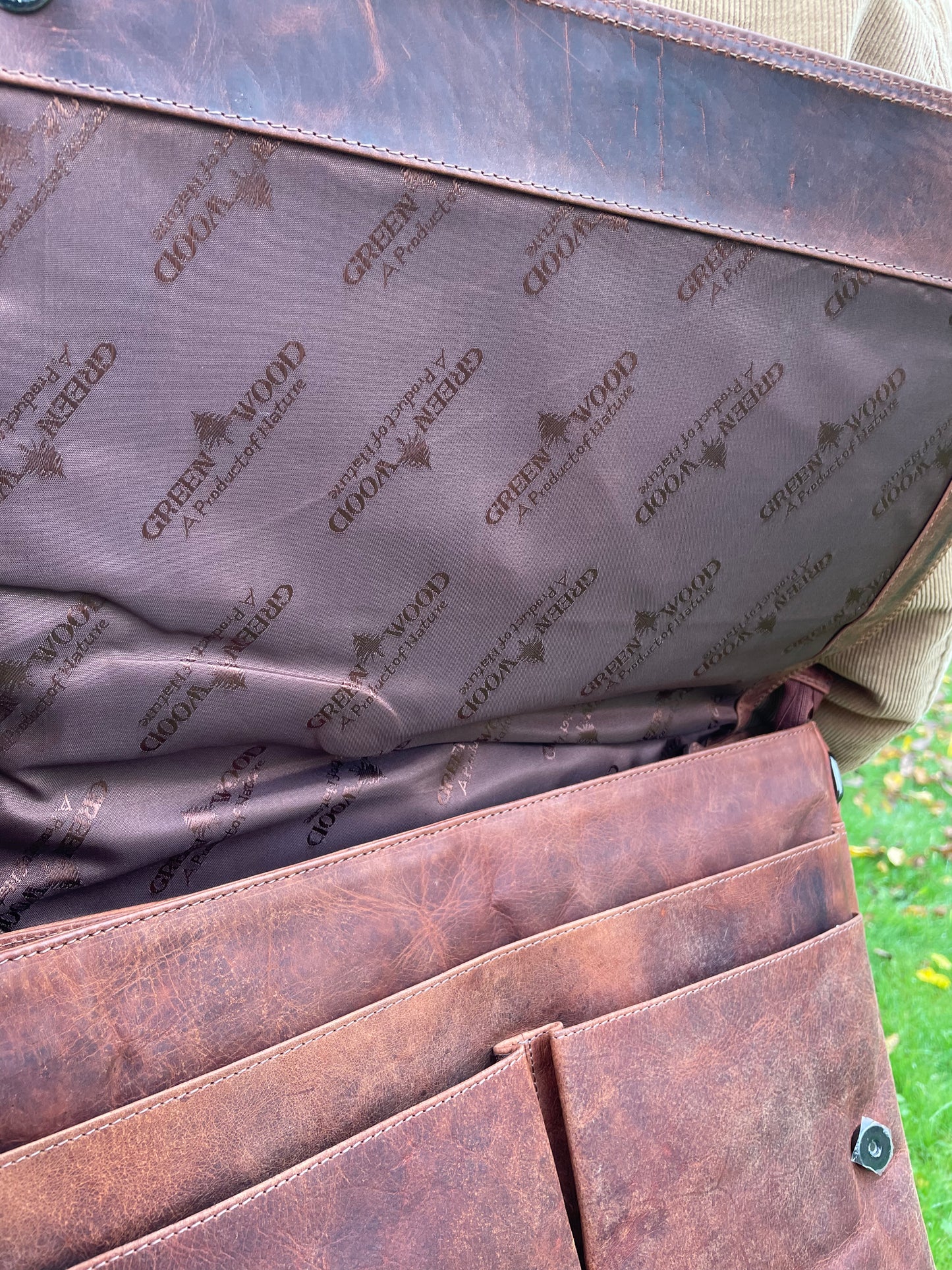 Grand sac bandoulière en cuir vintage pour ordi 15,6’´ - Greenwood