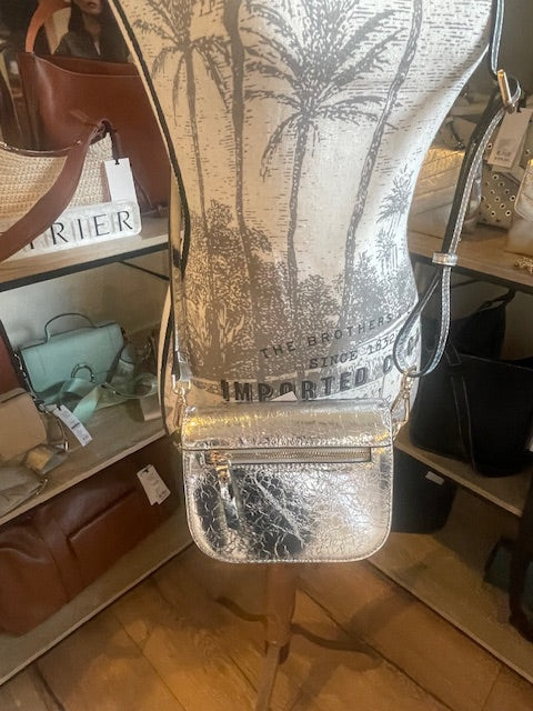 Sac bandoulière Altair en cuir Silver -Etrier