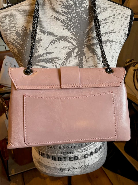 Sac bandoulière en cuir JANA AMOUR rose poudrée - ETRIER