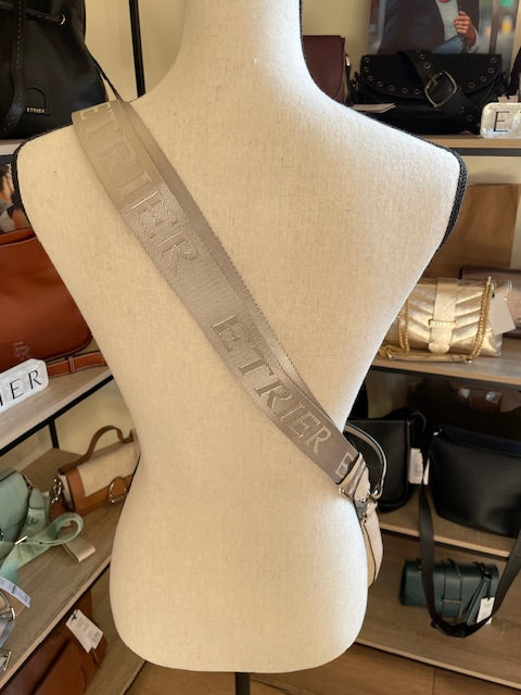 Sac porté épaule/bandoulière en cuir ALTESSE coloris craie - ETRIER