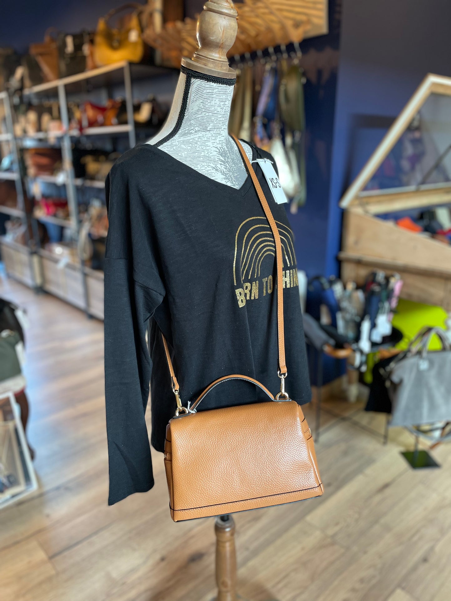 Sac Vanity en cuir camel - Vita