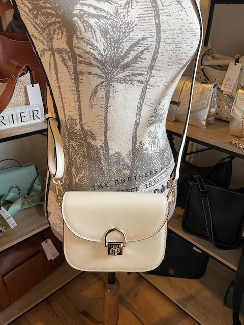 Sac bandoulière en cuir ALTAIR coloris craie - Étrier