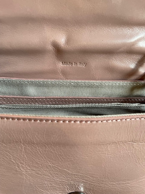 Sac bandoulière en cuir JANA AMOUR rose poudrée - ETRIER