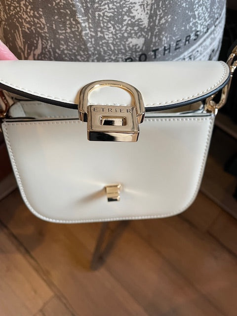 Sac bandoulière en cuir ALTAIR coloris craie - Étrier