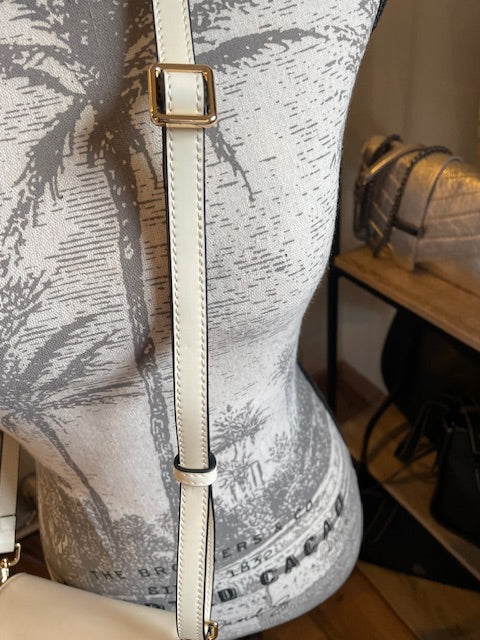 Sac bandoulière en cuir ALTAIR coloris craie - Étrier