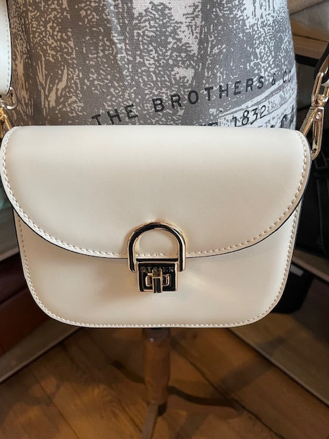 Sac bandoulière en cuir ALTAIR coloris craie - Étrier